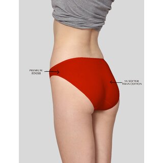 AshleyandAlvis Micro Modal, Anti Bacterial, Skinny Soft, Premium Bikini Women Bikini Beige, Red Panty (Pack of 2)