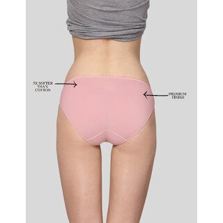 AshleyandAlvis Micro Modal, Anti Bacterial, Skinny Soft, Premium Bikini Women Bikini Pink, Beige Panty (Pack of 2)