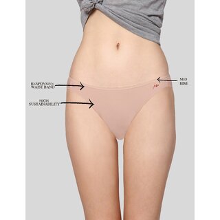 AshleyandAlvis Micro Modal, Anti Bacterial, Skinny Soft, Premium Bikini Women Bikini Pink, Beige Panty (Pack of 2)