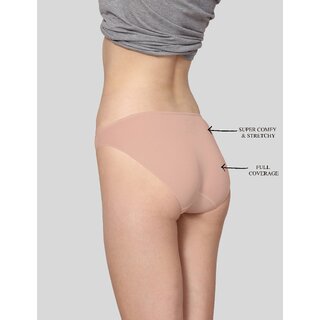 AshleyandAlvis Micro Modal, Anti Bacterial, Skinny Soft, Premium Bikini Women Bikini Pink, Beige Panty (Pack of 2)