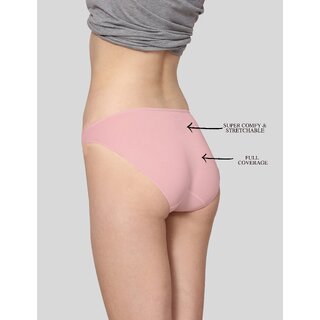 AshleyandAlvis Micro Modal, Anti Bacterial, Skinny Soft, Premium Bikini Women Bikini Pink, Dark Blue Panty (Pack of 2)