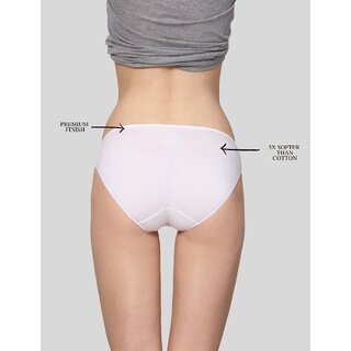 AshleyandAlvis Micro Modal, Anti Bacterial, Skinny Soft, Premium Bikini Women Bikini White, Pink Panty (Pack of 2)
