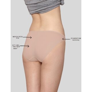 AshleyandAlvis Micro Modal, Anti Bacterial, Skinny Soft, Premium Bikini Women Bikini Pink, Dark Blue, Beige Panty (Pack of 3)