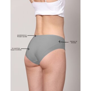 Ashleyandalvis Bamboo Micro Modal, Anti Bacterial, Skinny Soft, Premium Hipster Women Hipster Grey, Dark Blue Panty (Pack Of 2 )
