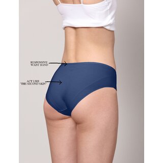 Ashleyandalvis Bamboo Micro Modal, Anti Bacterial, Skinny Soft, Premium Hipster Women Hipster Grey, Dark Blue Panty (Pack Of 2 )