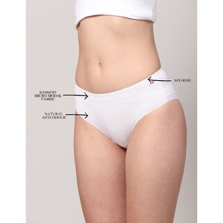 Ashleyandalvis Bamboo Micro Modal, Anti Bacterial, Skinny Soft, Premium Hipster Women Hipster White, Dark Blue, Red Panty (Pack Of 3 )