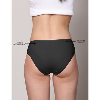 Ashleyandalvis Bamboo Micro Modal, Anti Bacterial, Skinny Soft, Premium Hipster Women Hipster Black, Beige Panty (Pack Of 2 )