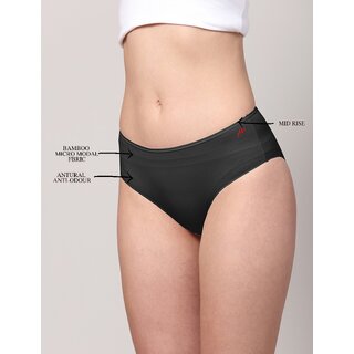 Ashleyandalvis Bamboo Micro Modal, Anti Bacterial, Skinny Soft, Premium Hipster Women Hipster Black, Beige Panty (Pack Of 2 )