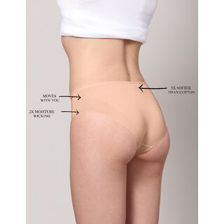 Ashleyandalvis Bamboo Micro Modal, Anti Bacterial, Skinny Soft, Premium Hipster Women Hipster Black, Beige Panty (Pack Of 2 )