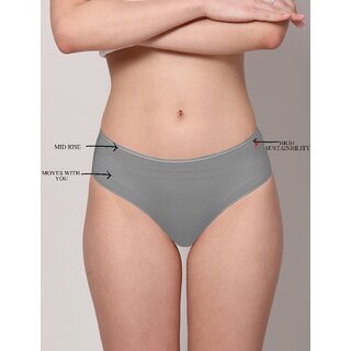 Ashleyandalvis Bamboo Micro Modal, Anti Bacterial, Skinny Soft, Premium Hipster Women Hipster White, Grey, Pink Panty (Pack Of 3 )