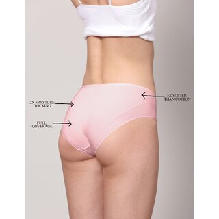 Ashleyandalvis Bamboo Micro Modal, Anti Bacterial, Skinny Soft, Premium Hipster Women Hipster White, Grey, Pink Panty (Pack Of 3 )