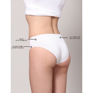 Ashleyandalvis Bamboo Micro Modal, Anti Bacterial, Skinny Soft, Premium Hipster Women Hipster Black, White, Beige Panty (Pack Of 3 )
