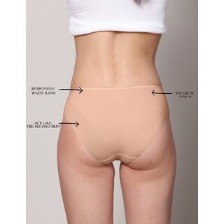 Ashleyandalvis Bamboo Micro Modal, Anti Bacterial, Skinny Soft, Premium Hipster Women Hipster Black, White, Beige Panty (Pack Of 3 )