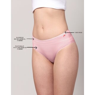 Ashleyandalvis Bamboo Micro Modal, Anti Bacterial, Skinny Soft, Premium Hipster Women Hipster Pink, Beige, Red Panty (Pack Of 3 )