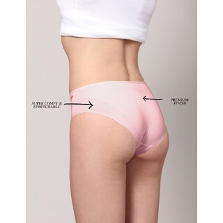 Ashleyandalvis Bamboo Micro Modal, Anti Bacterial, Skinny Soft, Premium Hipster Women Hipster Pink, Beige, Red Panty (Pack Of 3 )