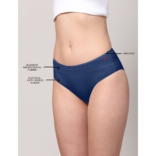 Ashleyandalvis Bamboo Micro Modal, Anti Bacterial, Skinny Soft, Premium Hipster Women Hipster Dark Blue, Red Panty (Pack Of 2 )