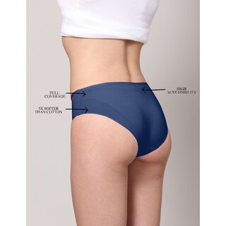 Ashleyandalvis Bamboo Micro Modal, Anti Bacterial, Skinny Soft, Premium Hipster Women Hipster Grey, Pink, Dark Blue Panty (Pack Of 3 )