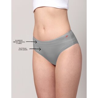 Ashleyandalvis Bamboo Micro Modal, Anti Bacterial, Skinny Soft, Premium Hipster Women Hipster Grey, Beige Panty (Pack Of 2 )