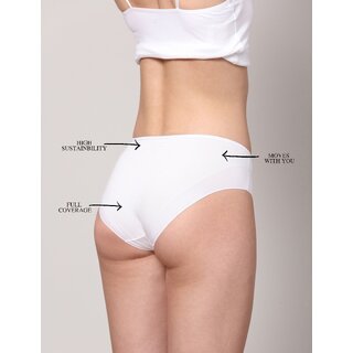 Ashleyandalvis Bamboo Micro Modal, Anti Bacterial, Skinny Soft, Premium Hipster Women Hipster White, Red Panty (Pack Of 2 )