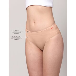 Ashleyandalvis Bamboo Micro Modal, Anti Bacterial, Skinny Soft, Premium Hipster Women Hipster Beige, Red Panty (Pack Of 2 )