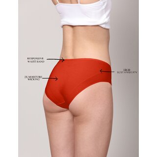 Ashleyandalvis Bamboo Micro Modal, Anti Bacterial, Skinny Soft, Premium Hipster Women Hipster Beige, Red Panty (Pack Of 2 )