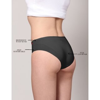 Ashleyandalvis Bamboo Micro Modal, Anti Bacterial, Skinny Soft, Premium Hipster Women Hipster Black, Grey Panty (Pack Of 2 )