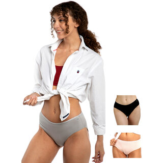 Ashleyandalvis Bamboo Micro Modal, Anti Bacterial, Skinny Soft, Premium Hipster Women Hipster Multicolor Panty (Pack Of 3 )