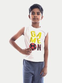 Radprix Vest For Boys Cotton (White, Pack Of 1)