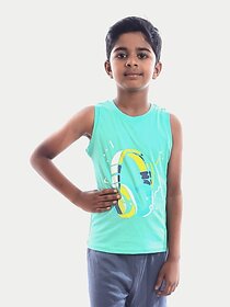 Radprix Vest For Boys Cotton (Light Green, Pack Of 1)