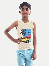 Radprix Vest For Boys Cotton (Beige, Pack Of 1)