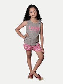 Radprix Kids Nightwear Girls Printed Pure Cotton (Grey Pack Of 1)