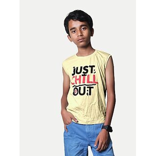Radprix Vest For Boys Pure Cotton (Yellow, Pack Of 1)