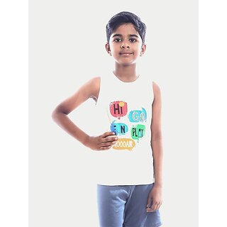                       Radprix Vest For Boys Cotton (White, Pack Of 1)                                              