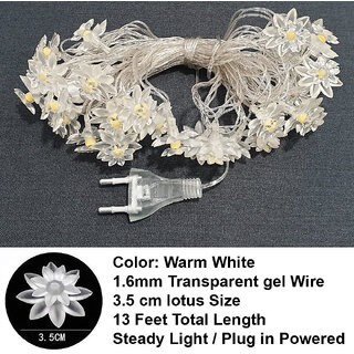                       16 LED Blossom Flower Fairy String Lights, 5 Meters LED Christmas Lights for Diwali Home Decoration (Warm White)                                              