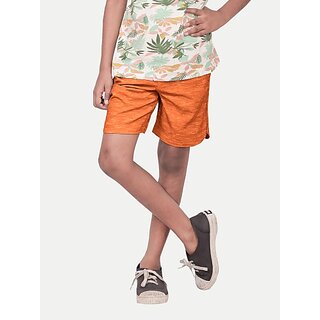                       Rad Prix Short For Boys Casual Printed Pure Cotton (Orange, Pack Of 1)                                              