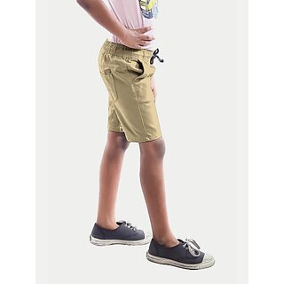 Rad Prix Short For Boys Casual Solid Pure Cotton (Beige, Pack Of 1)