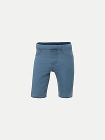 Rad Prix Short For Girls Casual Solid Denim (Dark Blue, Pack Of 1)