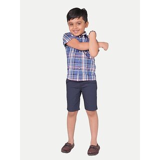                       Rad Prix Short For Boys Casual Solid Pure Cotton (Dark Blue, Pack Of 1)                                              