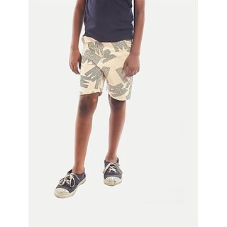                       Rad Prix Short For Boys Casual Printed Pure Cotton (Beige, Pack Of 1)                                              