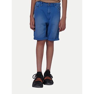                       Rad Prix Short For Boys Casual Dyed/Washed Pure Cotton (Blue, Pack Of 1)                                              