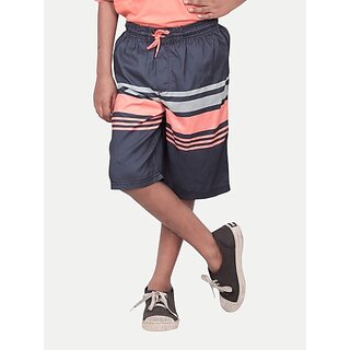                       Rad Prix Short For Boys Casual Striped Pure Cotton (Black, Pack Of 1)                                              