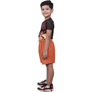                       Rad Prix Short For Boys Casual Solid Pure Cotton (Orange, Pack Of 1)                                              