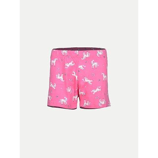                       Rad Prix Short For Girls Casual Printed Pure Cotton (Pink, Pack Of 1)                                              