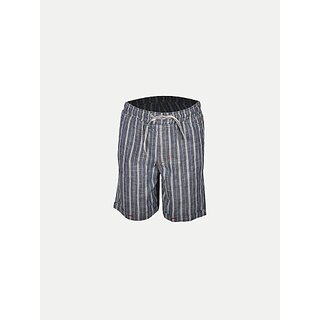                       Rad Prix Short For Boys Casual Striped Pure Cotton (Grey, Pack Of 1)                                              