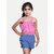 Rad Prix Short For Girls Casual Printed Pure Cotton (Blue, Pack Of 1)
