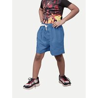 Rad Prix Short For Boys Casual Solid Pure Cotton (Dark Blue, Pack Of 1)