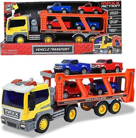 Action Realistic Long-Haul Toy Vehicle Transport Playset with Lights and Sound