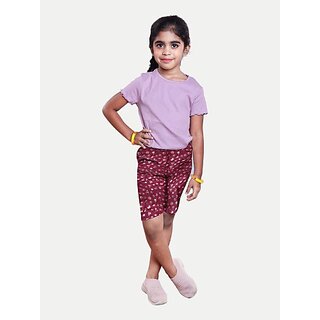                       Rad Prix Short For Girls Casual Solid Pure Cotton (Maroon, Pack Of 1)                                              
