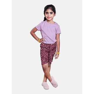 Rad Prix Short For Girls Casual Solid Pure Cotton (Brown, Pack Of 1)