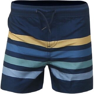                       Rad Prix Short For Boys Sports Striped Polyester (Dark Blue, Pack Of 1)                                              